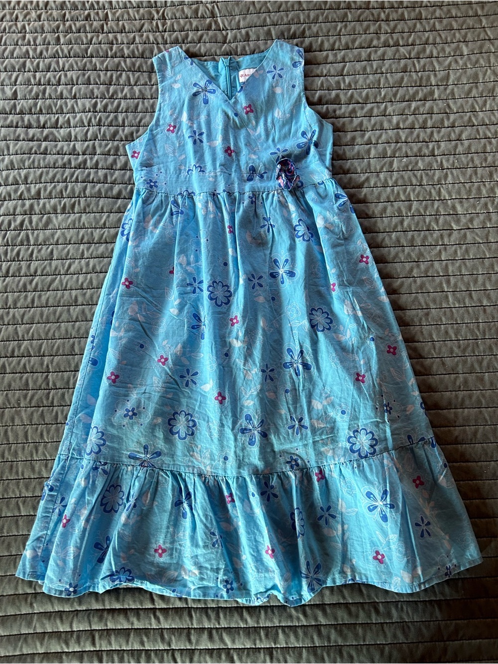 American Girl Light Blue Floral Sundress with Purple Accents